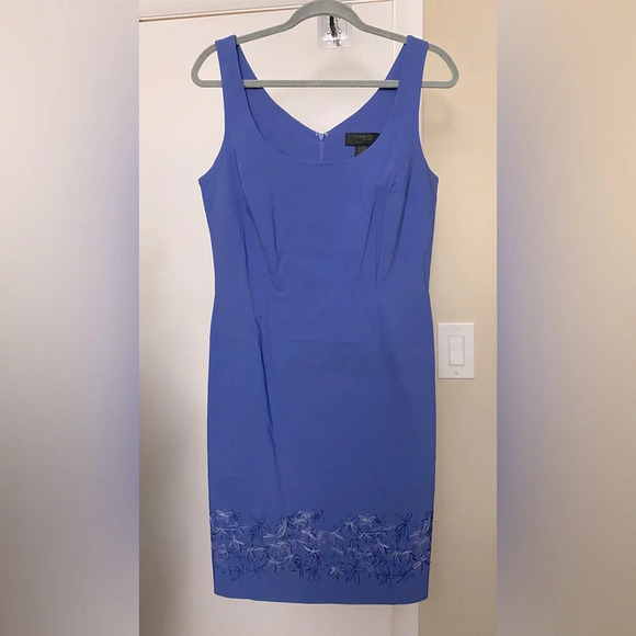 NWT Express (Vintage) Blue Sleeveless Stretch Dress Embroidered Size 11/12 - Picture 1 of 6